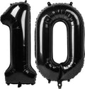 Number 10 Balloons, Balloons for Man Woman 10th Black Birthday Party Decoration, 40 Inch Foil Number Ballon for 10, 100 Anniversary, Bridal Shower, Graduation, Halloween, New Year