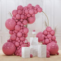 PartyWoo Mauve Balloons 140pcs Different Sizes of 18 12 10 5 Inch Dusty Pink Rose Blush Boho Netural Balloon Arch Kit Garland for Baby Shower Wedding Engagement Birthday Party Decorations Pink-F02