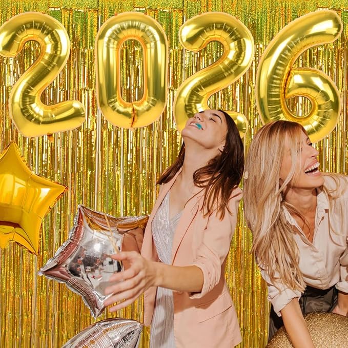 TONIFUL 2026 Graduation Balloons 42Inch Gold 2026 Number Balloons Aluminum Foil Mylar Balloons for New Year Eve Graduation Decorations Class of 2026 Christmas Anniversary 2026 Grad Party Supplies