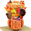 FaCraft Thanksgiving Cards - 3D Handmade Happy Thanksgiving Pop Up Greeting Cards with Envelope and Seals, Birthday Gifts for Kids Boy Girl