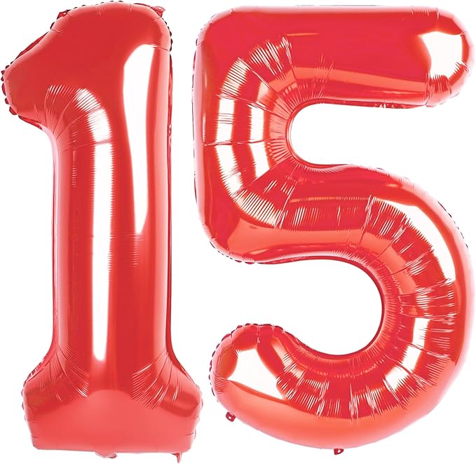 Giant Red 15 51 Balloon Number 40 Inch, 15 51 Number Balloons Birthday Supplies, 15 51 Year Old Birthday Party Celebration, 15 51 Balloons Graduations Anniversary Decorations