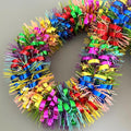 33Ft Long Tinsel Twist Garland Shiny Thick Metallic Foil Xmas Tree Decorations for Birthday Party Halloween Parade Floats Christmas New Year Parties and Other Holidays Hanging Decor Supplies-Colours