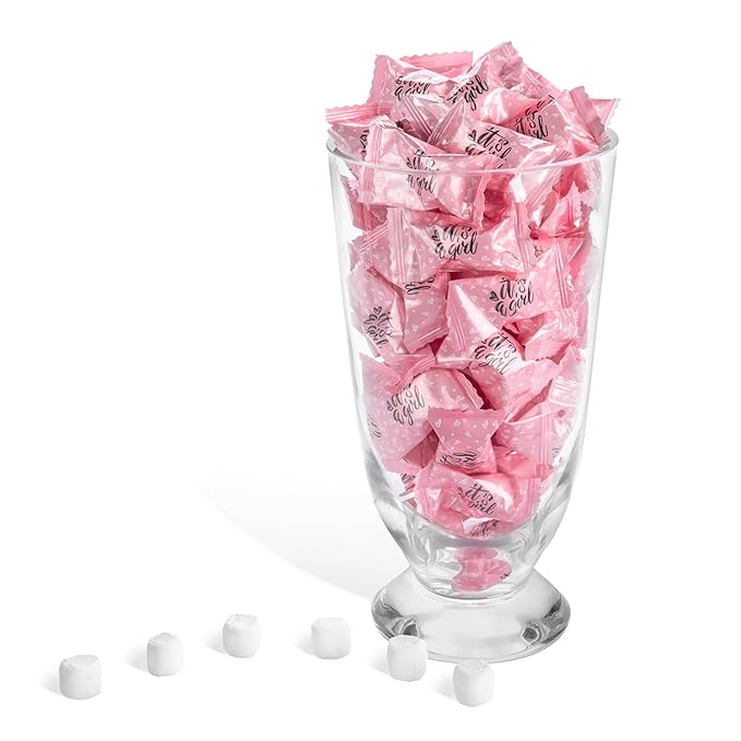 Candy Envy - It's A Girl Buttermints - 13 oz. Bag - 100 Individually Wrapped Candy Mints - Baby Shower Party Favors