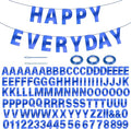 116 Pcs DIY Glitter Customizable Kit - Custom Banner with 111 Letters, Numbers, 3 Rope, 2 Threading Devices for Personalized Decor - Birthday Banner (Bright Blue)