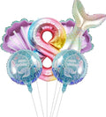 Mermaid Birthday Decorations Mermaid Balloons - Number 8 Balloons for Girls Under The Sea Mermaid Theme Baby Shower Birthday Favors