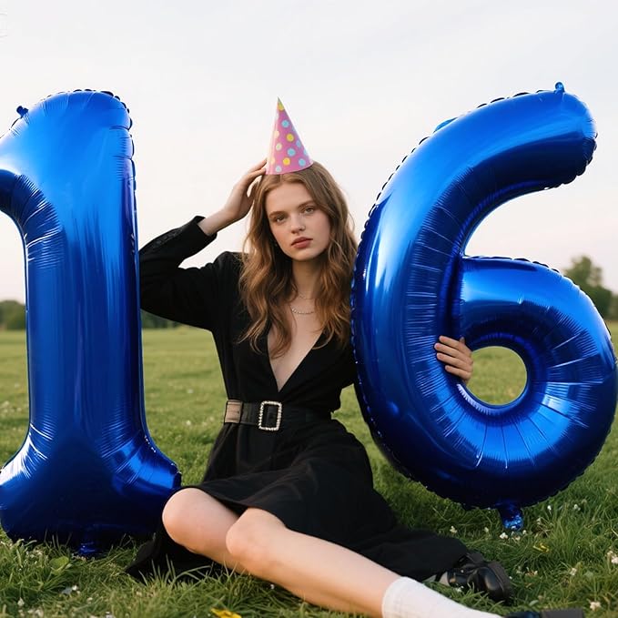 40 Inch Navy Blue Number 1 Balloon Jumbo 10 11 12 16 48 Foil Balloons for Milestone Decorations Birthdays, Corporate Events, Photo Booths Party Supplies