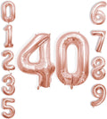 40 Inch Number Celebration and Decoration Balloon for Birthday Parties, Graduations, Anniversaries, Weddings, Photo Shoots, Special Events - Helium Foil Mylar (Rose Gold Number 40)