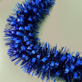33Ft Christmas Tinsel Garland Shiny Thick Tinsel Xmas Tree Decorations Metallic Twist Foil Garland for New Year Parties Birthday Party Parade Floats Halloween Indoor Outdoor Supplies - Blue