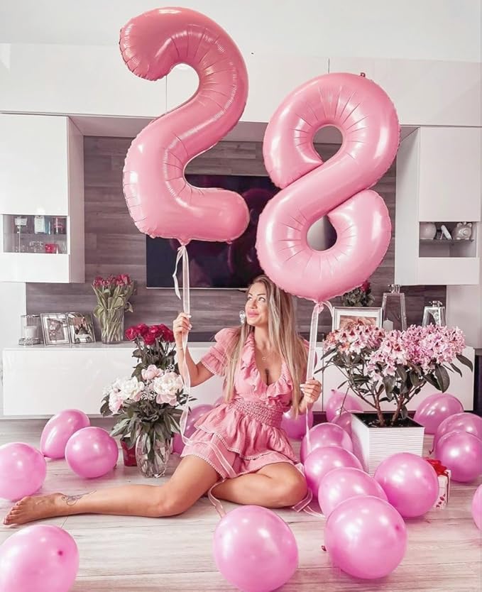 Balloon 50 Number, Foil 40 Inch Pastel Pink 50th Birthday Party Decoration for Men & Women, Big Number Balloons Party Supplies for Engagement Wedding Anniversary