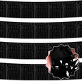 4 Pack 10 Ft Black Foil Fringe Garland Metallic Streamers Tinsel Banner Wall Hanging Garland Backdrop for Parade Floats, Halloween, Christmas, Thanksgiving, New Year Party Decorations