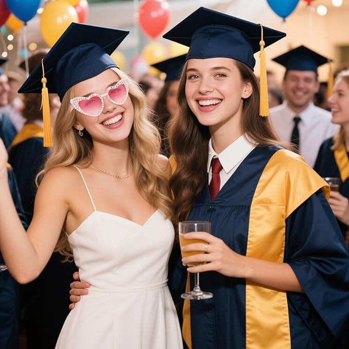 Jaciya Graduation Glasses for Women 2026 - Sparkly GRAD Sunglasses for Photo Booths, Party Favors, Grad Decorations