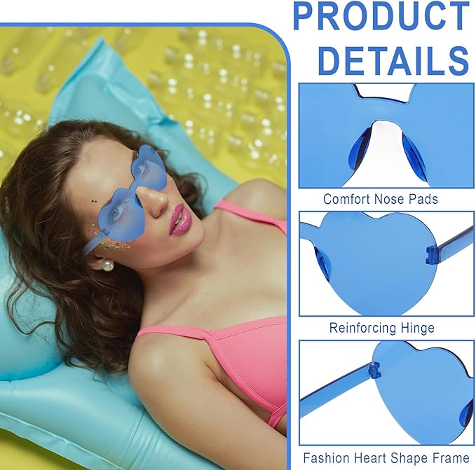 Heart Sunglasses 12/18/24 Pcs Heart Shaped Glasses for Women Cute Funny Party Glasses Party Favors Accessories