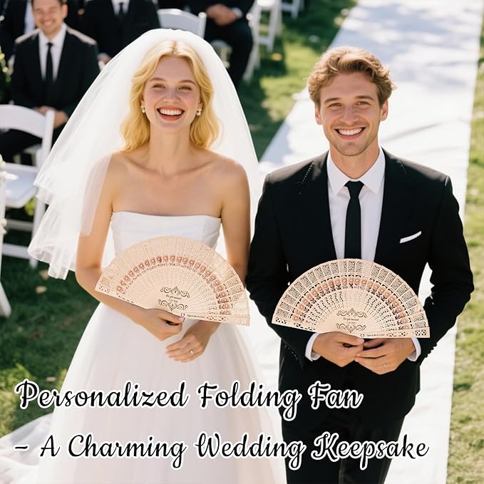 10Pcs Personalized wedding fans for guests, Custom Summer Wedding Fans, Unique Bridal Shower Party Favors, Handcrafted Wooden Fans for Guests (Sunflower wooden fan)