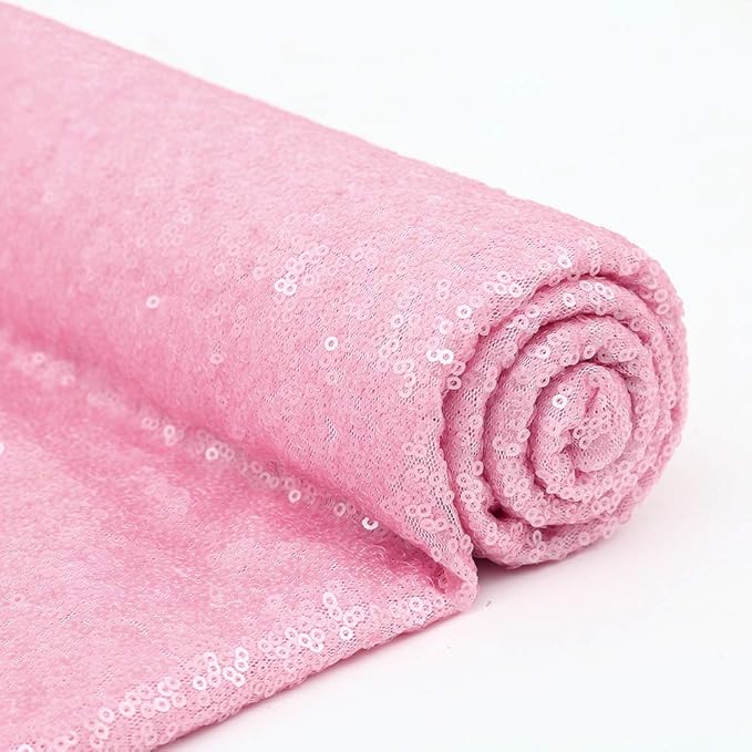 B-COOL Pink Sequin Backdrop Curtains 2ftx8ft Pink Party Backdrop 4 Panels Baby Shower Photo Backdrop Party Backdrop Curtain