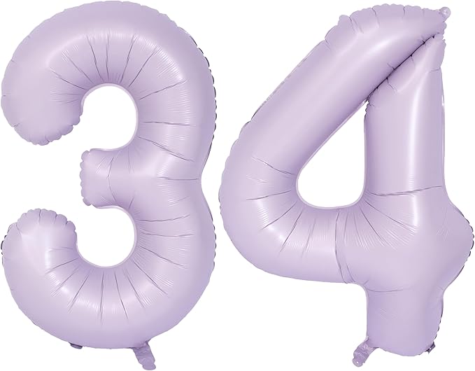 40 In Matte Purple Number Balloons Helium Foil Mylar Balloon Birthday Party banquet Decoration Digital 34