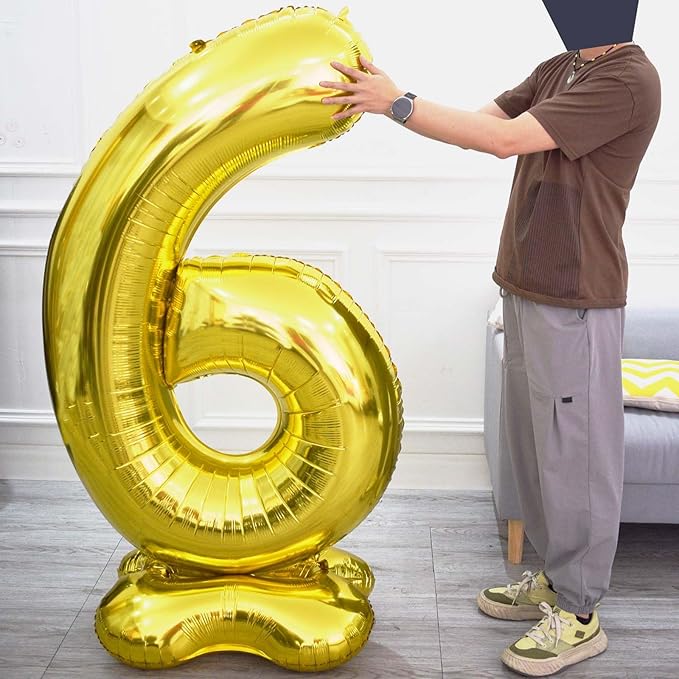 65 Inch Giant gold Foil Number Balloon,Old Children's Birthday Party Helium Balloon Wedding And Celebration Themed Party Decoration Supplies (2 Plus)