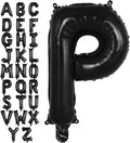 Black Letter P Balloons, 40 Inch Large Foil Letter Balloons, Custom Phrase Balloon for Birthday Party Wedding Anniversary Decoration (Black P)