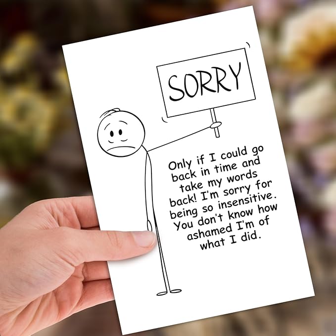 Apology Card for Him Her, I'm Sorry Gifts for Her, I'm Sorry Cards for Friends Family