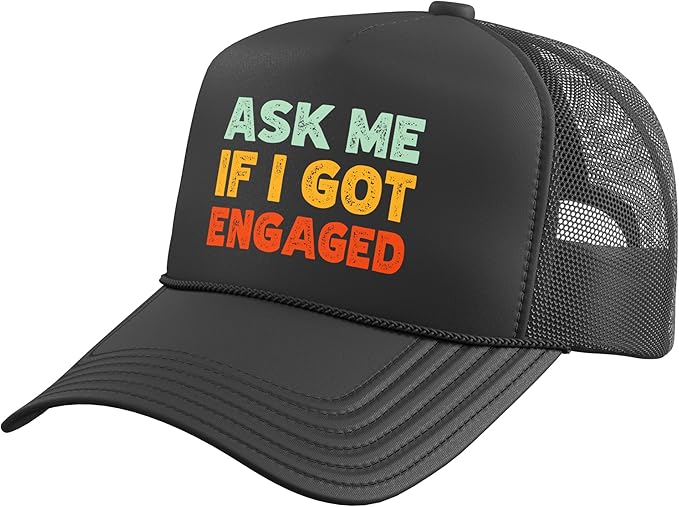 Engagement Announcement Wedding Retro Trucker Hat with Adjustable Mesh Back