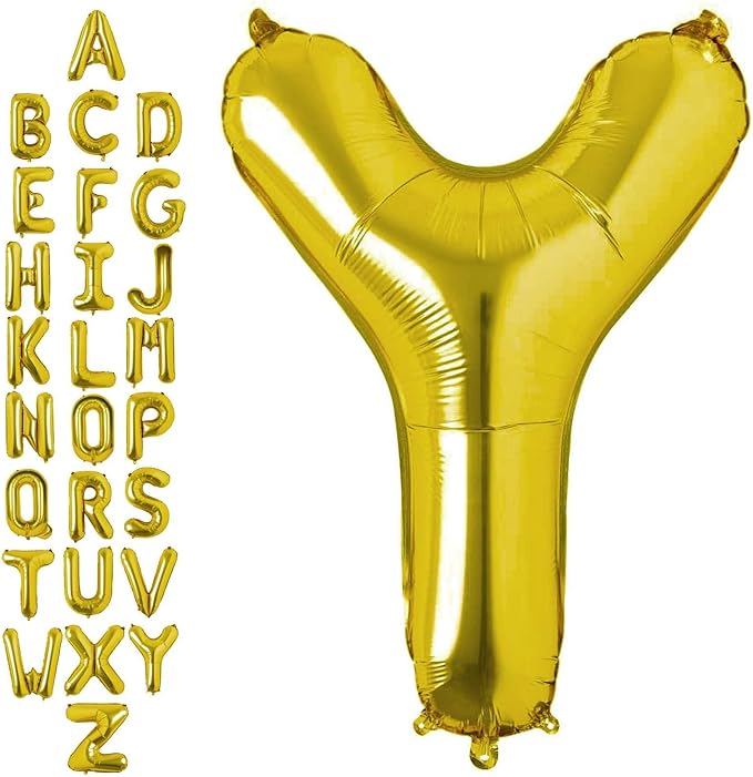 40 Inch Gold Letter Y Balloons, DIY Phrase Foil Alphabet Letter Y Balloons DIY Word Y Banner for Birthday Anniversary Celebration Graduation Party Supplies Decoration