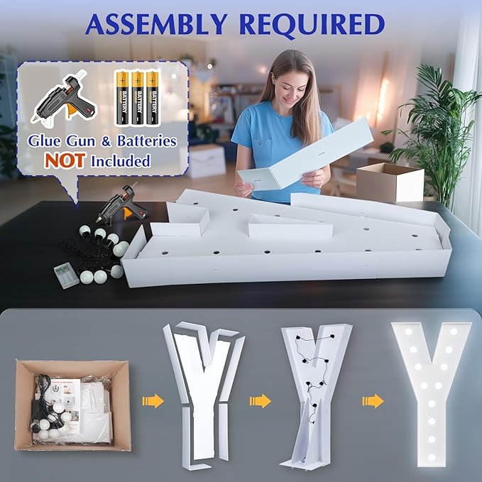 Big Marquee Light-up Letter Decorations: 4 Feet Tall Large Letters X Marry Me Proposal Gender Reveal Alphabet 4FT Sign Graduation Party Wedding Engagement Anniversary HOCO Decor Mosaic Balloon