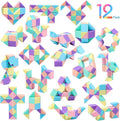 12 Pack Magic Snake Cube Fidget Toys for Kids - 24 Blocks MacaronTwist Puzzle, Party Favors, Classroom Prizes, Birthday Goodie Bag Fillers, Stress Relief Sensory Toys