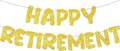 Fulmoon Pre Strung Happy Retirement Banner Glitter Retirement Sign Funny Official Retired Decor Party Decorations Supplies for Men Women Gifts (Gold)