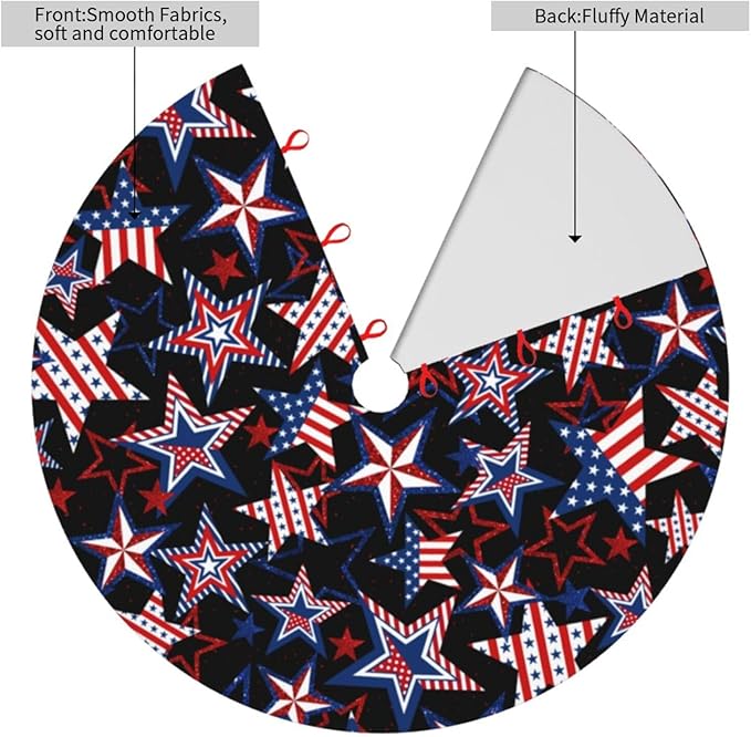 4th of July Patriotics American Veterans Day Christmas Tree Skirt Memorial Day Xmas Tree Mat Halloween Christmas Tree Ornaments Decorations Holiday Party Indoor Outdoor 30"