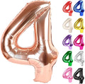 Rose Gold Number 4 Balloon 40 Inch, 4 Balloon Number, 4th Birthday Decorations, Rose Gold Party Supplies for Boys Girls