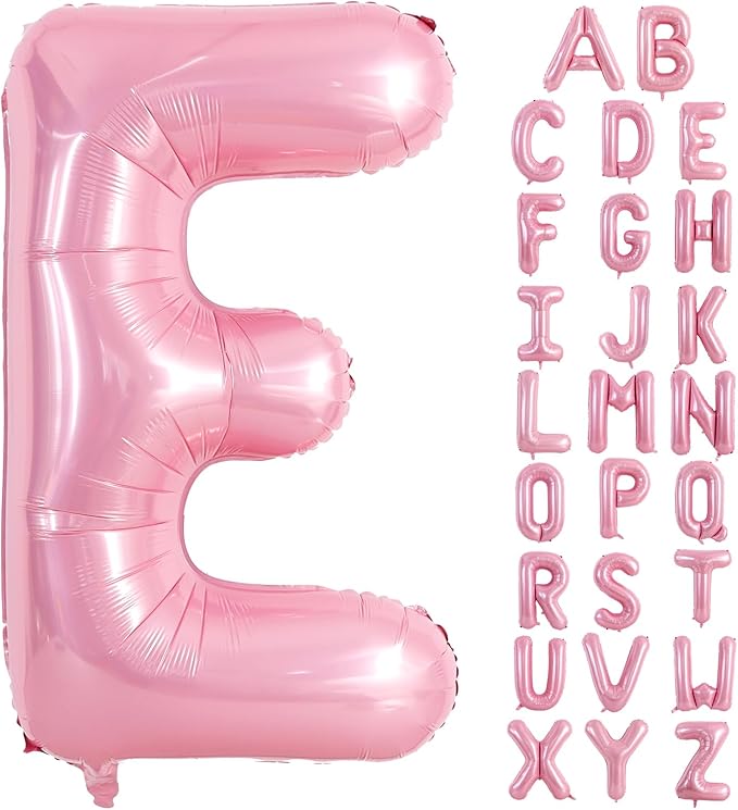 TONIFUL 40 Inch Large Pink Letter E Balloons Giant Foil Mylar Alphabet Balloon for Birthday Party Anniversary Baby Shower Wedding Supplies Decorations
