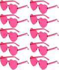 AEAHALY Heart Sunglasses for Women and Men Rimless Heart Shaped Sunglasses Bachelorette Bride Party Accessories