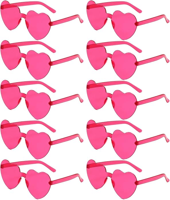 AEAHALY Heart Sunglasses for Women and Men Rimless Heart Shaped Sunglasses Bachelorette Bride Party Accessories