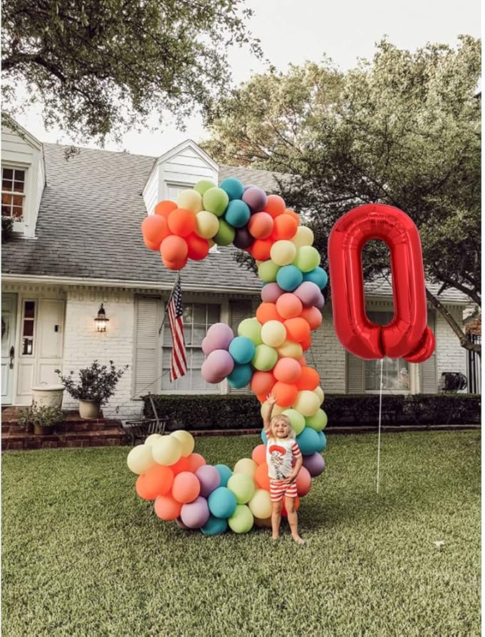 TONIFUL 40 Inch Large Bright Red Letter Balloons A-Z, Giant Jumbo Helium Foil Mylar Big Letter Q Balloons for Birthday Party Anniversary Wedding Decorations