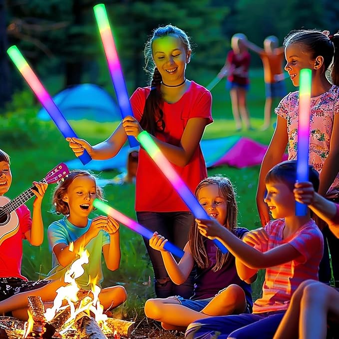 216-Pack Foam Glow Sticks Bulk – Our Premium LED Foam Light Up Sticks Are Perfect as Wedding Glow Sticks for Reception, Parties, and Club Events! Ideal as Light-Up Party Favors, Reception Supplies.