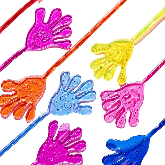 JOYIN 240Pcs Glitter Sticky Hands Party Favors, Easter Egg Fillers Party Favors Set for Kids, Holiday Traditions, Classroom Treasure Box Carnival Prizes Bulk Pinata Stuff Mini Toys, goodie bags