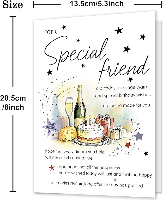 Friend Birthday Card, Happy Birthday Gifts for Friend Bestie