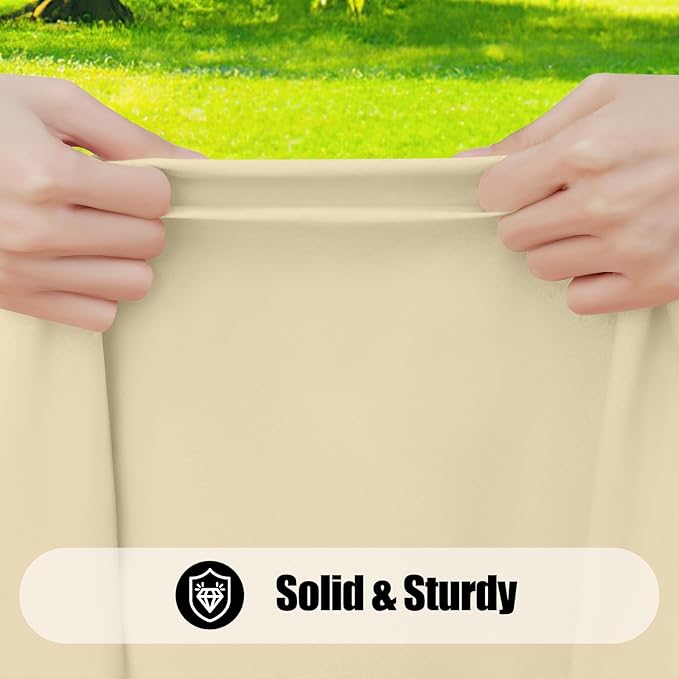 Smiry 2 Pack Rectangle Picnic Table Cloth, Waterproof Elastic Fitted Tablecloths, Washable Polyester Rectangular Patio Table Cover for Camping, Indoor and Outdoor (Champagne, 30"x72")