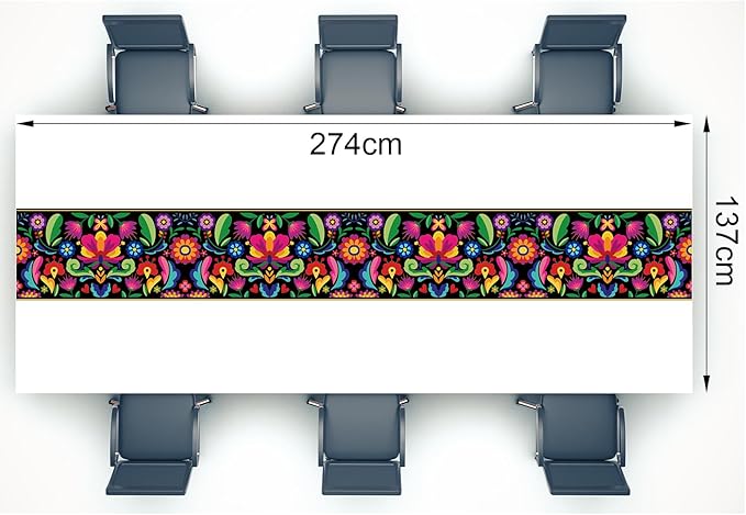 Oudain 6 Pcs Fiesta Tablecloth 108 x 54 Inch Plastic Tablecover Mexican Waterproof Tablecloth Disposable Table Cover for Taco Night Festive Mexican Fiesta Wedding Party Decoration (White)