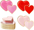 Valentines Day Plates and Napkins Party Supplies - Serves 30 - Assorted 3 Colors Includes Paper Plates and Napkins for Valentine Decor Party Supplies Valentines Day Decor Valentine's Day Decorations