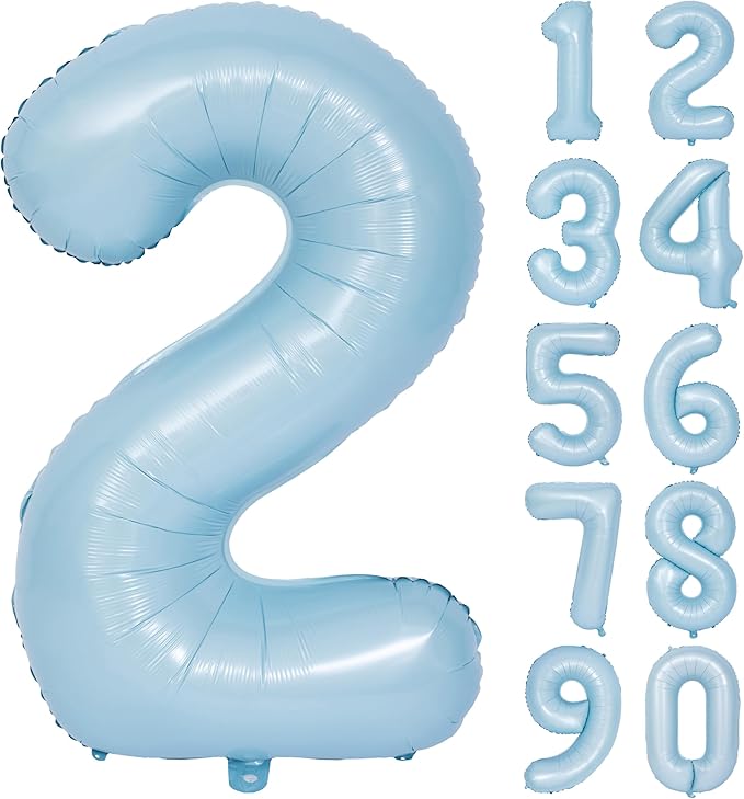 40 In Matte Blue Number Balloons Helium Foil Mylar Balloon Birthday Party banquet Decoration Digital 2