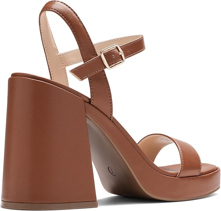 DREAM PAIRS Heels for Women Block Chunky Platform High Heels Open Toe Fashion Wedding Party Evening Prom Dance Ankle Strap Dress Pump Sandals Shoes