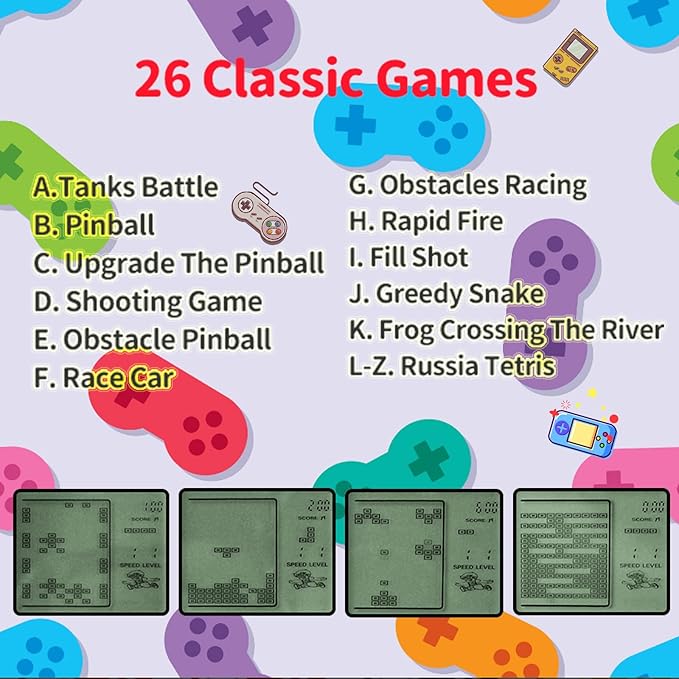 24Pcs Video Game Party Favors for Kids, Mini Game Keychain Arcade party favors Birthday Supplies Classroom Prizes for Boys and Girls