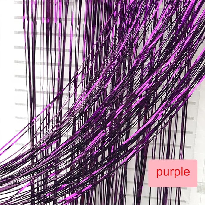 Purple Backdrop Curtains for Party Supplies - 6.5x6.5 ft, Pack of 2 | LILF Foil Fringe Curtain Streamers Tinsel Backdrop for Birthday Bachelorette Party Decorations Photo Booth Props