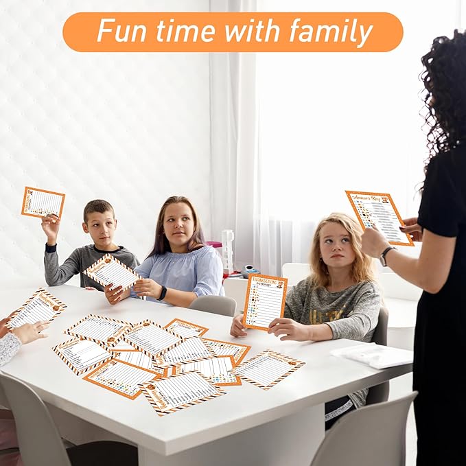 30 Players Thanksgiving Games for Family Party Adults Office Large Groups, Words Pictionary Game, Guesstures Games, Word Scramble Game Fall Classroom Activities with Answer Key (Thanksgiving A)