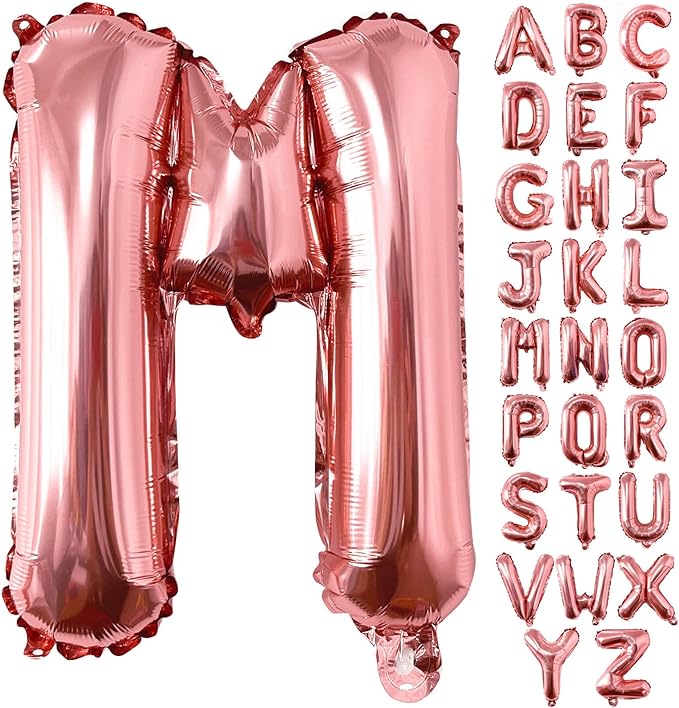 Lovoir 40 Inch Large Rose Gold Letter M Balloons Big Size Jumbo Mylar Foil Helium Balloon for Birthday Party Celebration Decorations Alphabet Rose Gold M