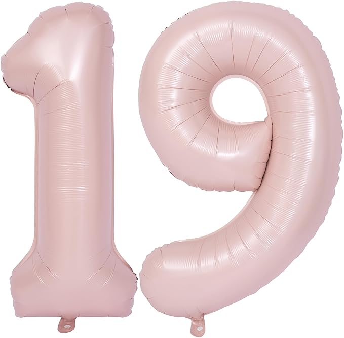 40 In Matte Pink Number Balloons Helium Foil Mylar Balloon Birthday Party banquet Decoration Digital 19