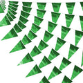 32.8FT Green Glitter Triangle Pennant Banner Flag Metallic Bunting Outdoor Garland for Christmas Graduation Safari Birthday Tropical Jungles Wedding Bachelorette Engagement Party Decoration Decor
