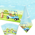 HAKOTI Golf Party Tablecloth - Disposable Rectangular Plastic Blue Table Cover for Sports Events, Birthday Party Decoration (3Pack)