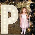4FT Marquee Light Up Letters P, Big Marquee Letter for Baby Shower Birthday Engagement Wedding Marry Me Party Decor