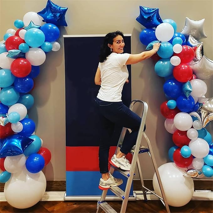 Balloon Arch Garland Kit, Red White and Blue 102 Pcs Patriotic 4th of July Latex Balloon Garland Arch Royal Blue Balloon for Boys Men Baseball Birthday Baby Shower Nautical Labor Day Party Decorations